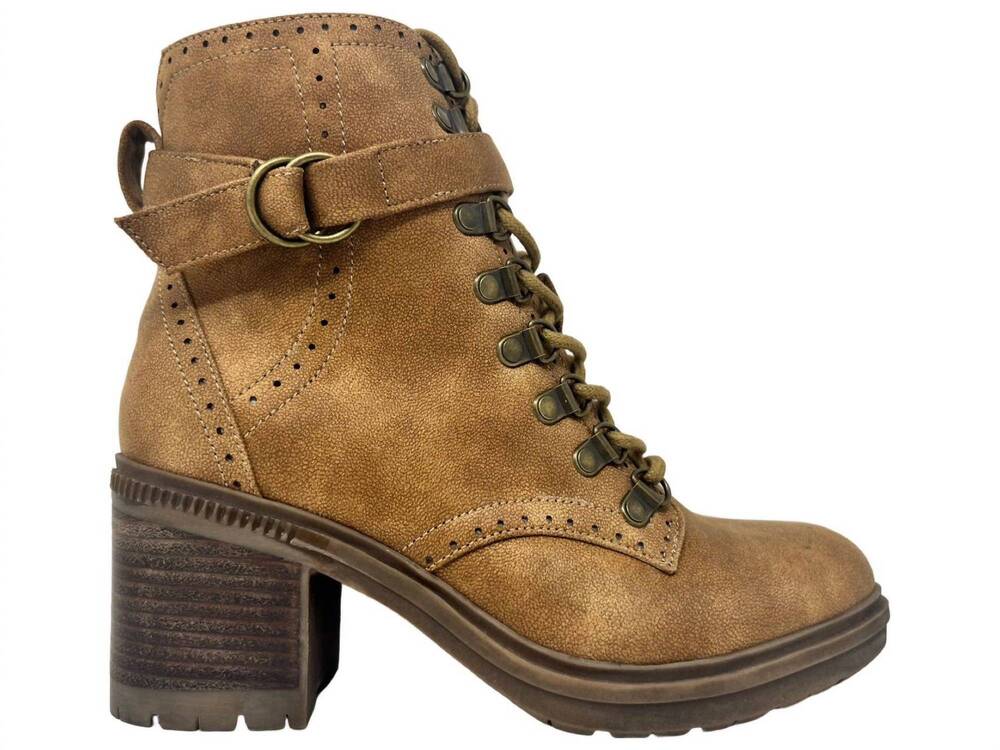 NEW VERY G women's donatella chunky combat lace up bootie in tan